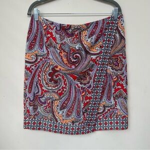 NEW YORK & CO. Paisley Pastel Wrap Micro Skirt